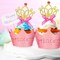 72PCS Glittery Princess Cupcake Toppers – Pink & Gold Crown Tiara Picks for Birthday, Baby Shower & Wedding
